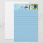 Waterverf Splash Sheet Music Heart Lined Briefpapier (Voorkant / Achterkant)