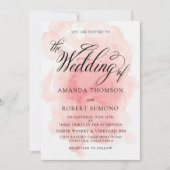 Waterverf Splash van Roze Huwelijksuitnodiging Kaart (Voorkant)