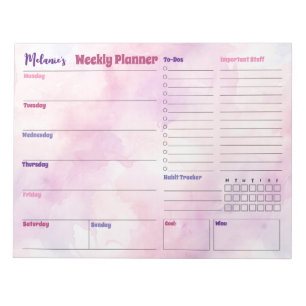 Waterverf Splash Weekly Planner Notitieblok