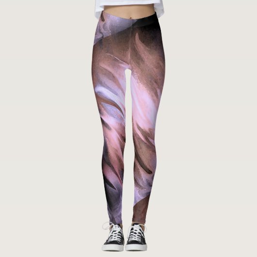 Waterverf Splatter Abstract Penseelstreken Canvas Leggings (Voorkant)
