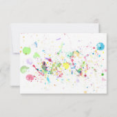 Waterverf Splatter Birthday Uitnodiging (Achterkant)