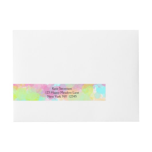 Waterverf Splatter Colorful Abstract Design Omwikkelbaar Adreslabel (Voorkant)