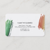 Waterverf Splatter Elegant Abstract Moderne Chic Visitekaartje (Achterkant)