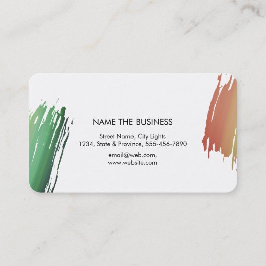 Waterverf Splatter Elegant Abstract Moderne Chic Visitekaartje (Achterkant)