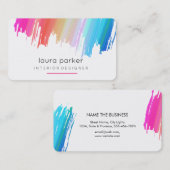 Waterverf Splatter Elegant Abstract Moderne Chic Visitekaartje (Voorkant / Achterkant)