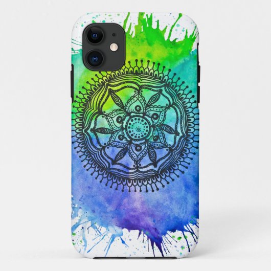 Waterverf Splatter Mandala Vibe Case-Mate iPhone Case (Achterkant)