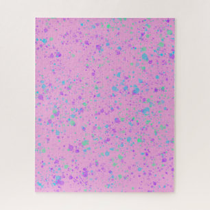 Waterverf Splatter op roze puzzel