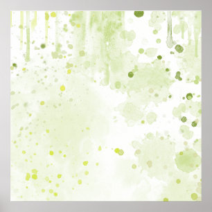 Waterverf Spletters Groen en Sage Poster