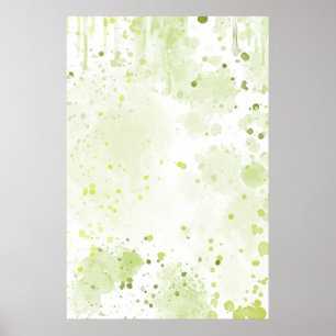 Waterverf Spletters Groen en Sage Poster