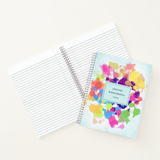 Waterverf Spletters kleurrijke Abstracte moderne Notitieboek (Binnen)