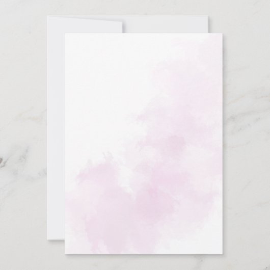 Waterverf Spoelroze de bruiloft van uitnodiging (Achterkant)