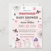 Waterverf spook Halloween baby shower uitnodiging