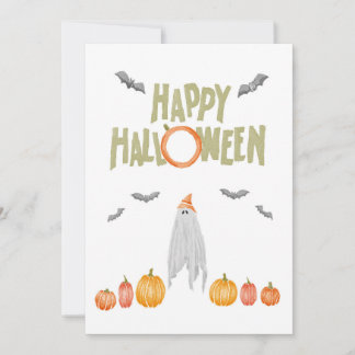 Waterverf spook Halloween Kaart