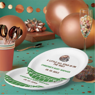 Waterverf Sport Football Baby shower Papieren Bordje