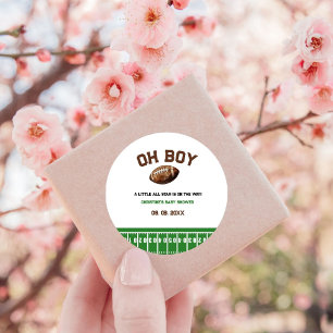 Waterverf Sport Football Baby shower Ronde Sticker