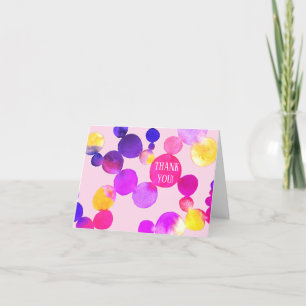 Waterverf Spots en Stippen Dank u dat u IT AANGEPA Bedankkaart
