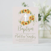 Waterverf Spring Baptism Sunflower Dediction Kaart (Staand voorkant)
