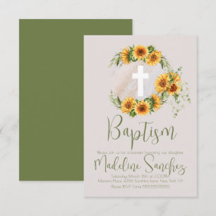 Waterverf Spring Baptism Sunflower Dediction Kaart