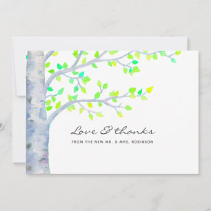 Waterverf Spring Birch Tree Wedding Bedankkaart