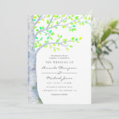 Waterverf Spring Birch Tree Wedding-uitnodiging Kaart (Staand voorkant)