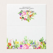 Waterverf Spring Blooms Florence Place Cards Kaart (Buitenkant ongevouwen)