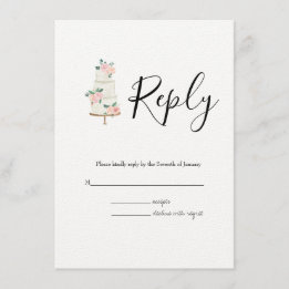 Waterverf Spring Botanische RSVP bruiloft Informatiekaartje