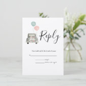 Waterverf Spring Botanische RSVP bruiloft Informatiekaartje (Staand voorkant)