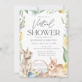 Waterverf Spring Bunnies Virtual Baby shower Kaart (Voorkant)