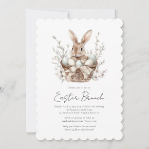 Waterverf Spring Bunny Easter Brunch Uitnodiging