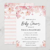 Waterverf Spring Cherry Blossom Baby shower Kaart (Voorkant / Achterkant)