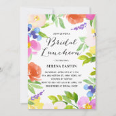 Waterverf Spring Flowers Bridal Luncheon Kaart (Voorkant)