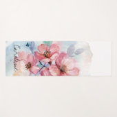 Waterverf Spring Flowers. Naam toevoegen. Yogamat (Voorkant (horizontaal))