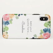 Waterverf Spring Flowers. Voeg Naam en Citaat toe. Case-Mate iPhone Case (Achterkant (horizontaal))