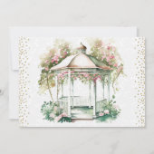 Waterverf Spring Garden Gazebo Wedding Kaart (Achterkant)