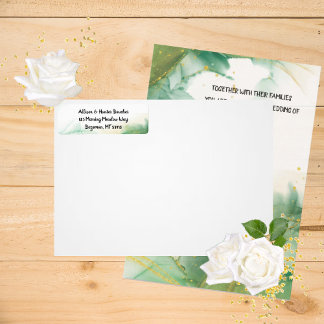 Waterverf Spring Green Return-adreslabel Etiket