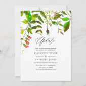 Waterverf Spring Greenery Wedding Update Kaart (Voorkant)