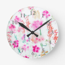 Waterverf Spring Sunshine Flower Garden Clock