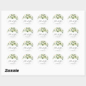 Waterverf Spring White Flowers Garland Dank je Ronde Sticker (Vel)