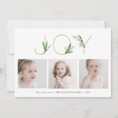 Waterverf Springs Kerst Vreugde Drie Fotokaart Feestdagenkaart (Voorkant)