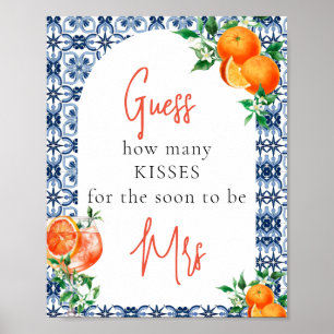 Waterverf Spritz raad hoeveel douchegame Poster