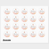 Waterverf Spritz Sinaasappel Dank u gunsten Ronde Sticker (Vel)