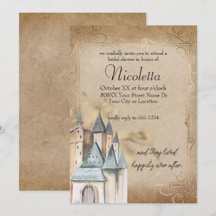 Waterverf sprookje op vervaagd perkament Kaart