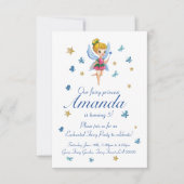 Waterverf Sprookje Prinses Vlinder Verjaardag Kaart (Voorkant)