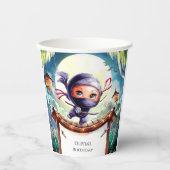 Waterverf Spy Ninja Verjaardag Papieren Bekers (Voorkant)