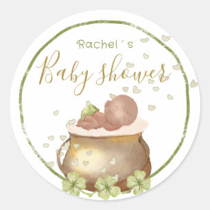 waterverf st patrick baby shower klassieke ronde s ronde sticker