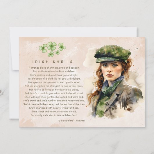 Waterverf St. Patrick's Day Iers gedicht Feestdagenkaart (Voorkant)
