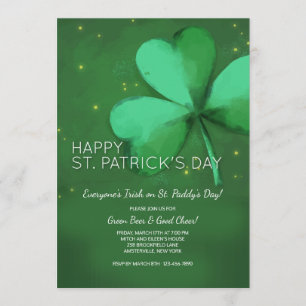 Waterverf St. Patrick's Day Invitation Kaart