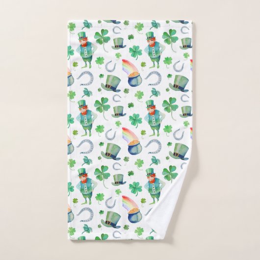 Waterverf St. Patrick's Day Pattern Bad Handdoek (Handdoek)