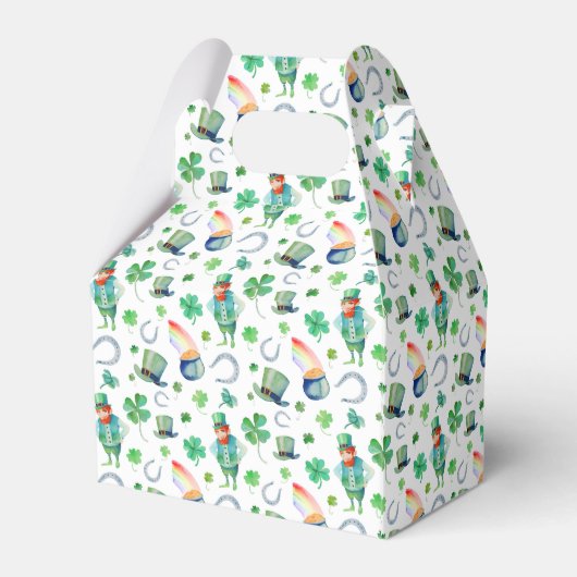 Waterverf St. Patrick's Day Pattern Bedankdoosjes (Achterkant)