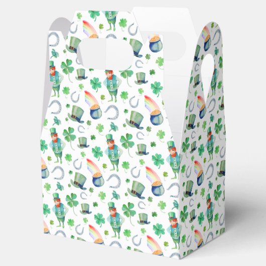 Waterverf St. Patrick's Day Pattern Bedankdoosjes (Geopend)